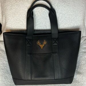 Taxidermy Black Leather Medium Riomar Tote Bag